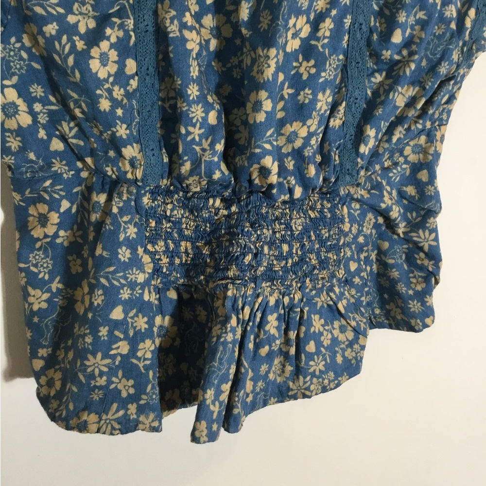 Free People Blue Floral Top - Picture 2 of 8